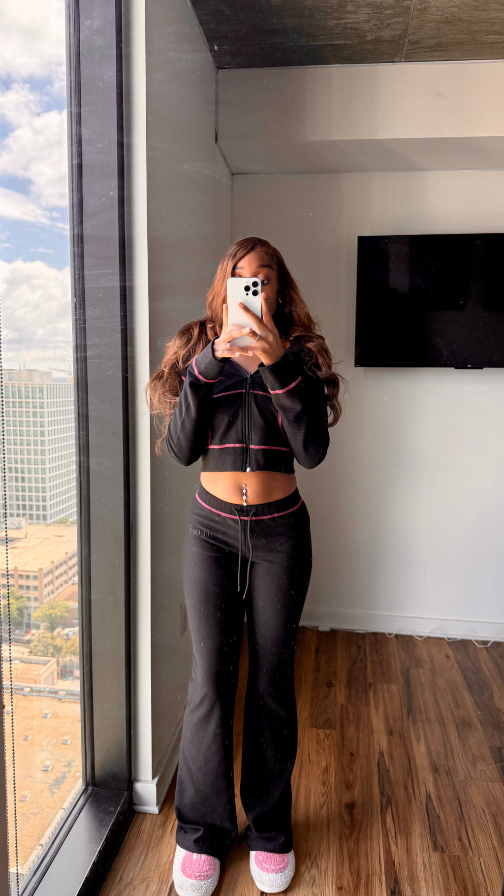 WAFFLE KNIT SET 'NOIR'