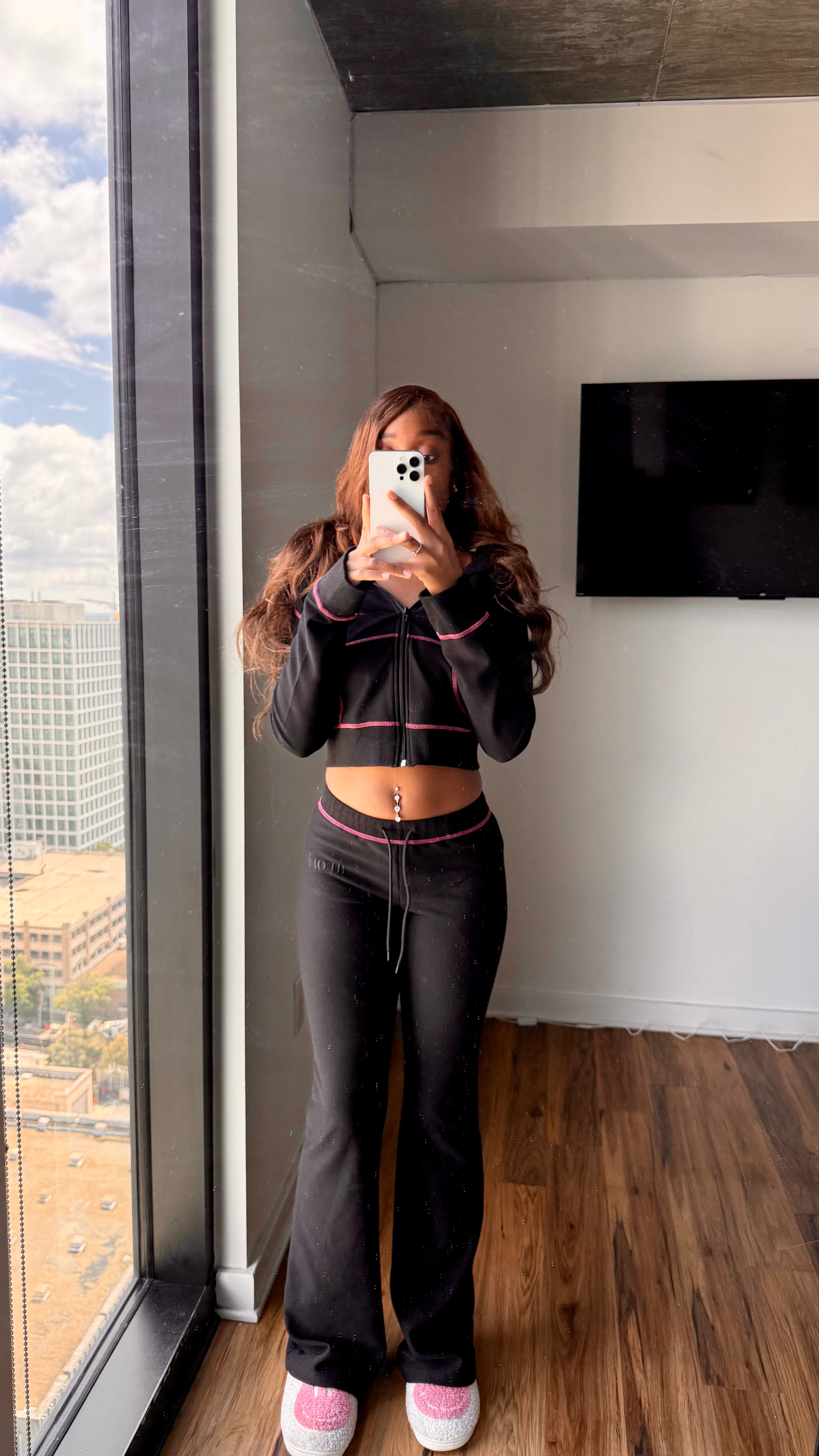 WAFFLE KNIT SET 'NOIR'