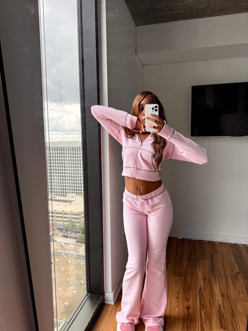 WAFFLE KNIT SET 'BLUSH'