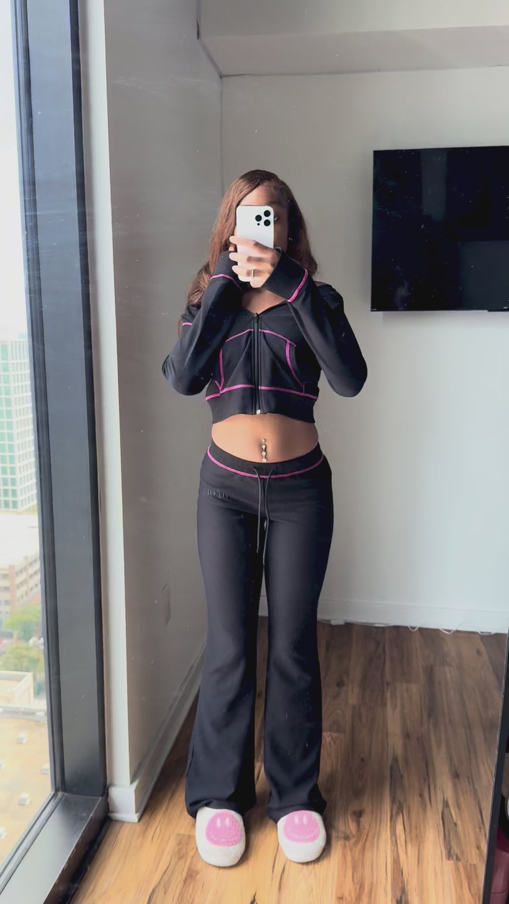 WAFFLE KNIT SET 'NOIR'